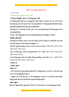 Lý thuyết Bài 5: Xác suất của biến cố Toán 10 Cánh diều