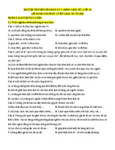 Bài tập ôn tập Giữa kì 1 Lịch sử 10 cấu trúc mới (1 tiết/tuần, chung 3 sách)