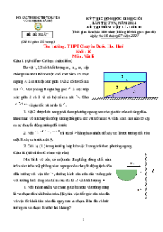 Đề thi HSG Vật Lí 10 Trường THPT Chuyên Quốc học Huế