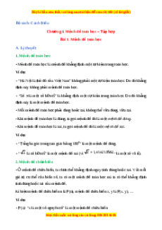 Lý thuyết Bài 1: Mệnh đề toán học Toán 10 Cánh diều