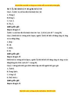 Trắc nghiệm Lịch sử 7 Bài 5 Kết nối tri thức: Ấn Độ từ thế kỉ IV đến giữa thế kỉ XIX