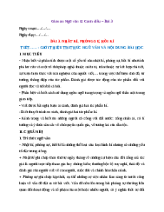 Giáo án Bài 3: Nhật kí, phóng sự, hồi kí Ngữ Văn 12 Cánh diều
