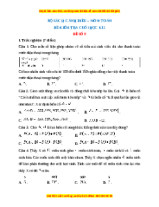 Đề thi cuối kì 2 Toán 11 Cánh diều (Đề 9)