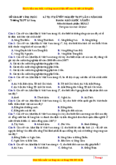Đề thi thử Địa lí trường Lê Xoay - Vĩnh Phúc năm 2023