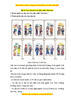 Lý thuyết Lịch sử 10 Chân trời sáng tạo Bài 19: Các dân tộc trên đất nước Việt Nam