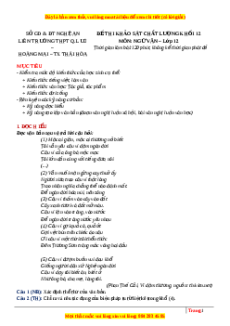 Đề thi thử  Ngữ văn Liên cụm trường Nghệ An lần 1 năm 2023