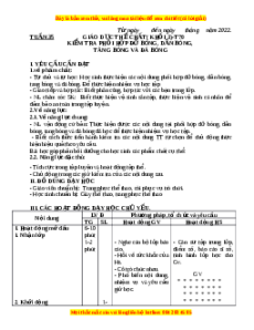 Giáo án Kiểm tra: Phối hợp đỡ bóng, dẫn bóng, tâng bóng và đá bóng Gdtc 3 Cánh diều