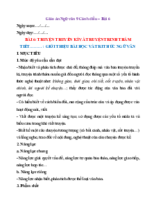 Giáo án Ngữ Văn 9 Cánh diều Học kì 2