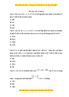 Bài tập trắc nghiệm tổng hợp Chương 8 Toán 10 Kết nối tri thức