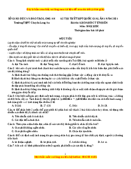 Đề thi thử Sinh Học trường Chuyên Long An lần 1 năm 2021