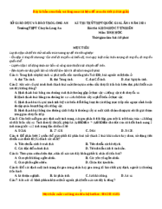 Đề thi thử Sinh Học trường Chuyên Long An lần 1 năm 2021