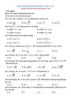 Bài tập ôn tập + Đề kiểm tra Toán 10 Cánh diều chương 4