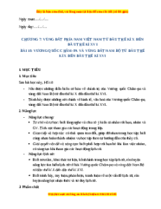 Giáo án Bài 18 Lịch sử 7 Kết nối tri thức (Phiên bản 2): Vương quốc Chăm-pa và vùng đất Nam Bộ từ đầu thế kỉ X đến thế kỉ XVI