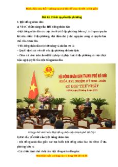 Lý thuyết Kinh tế pháp luật 10 Cánh diều Bài 13: Chính quyền địa phương