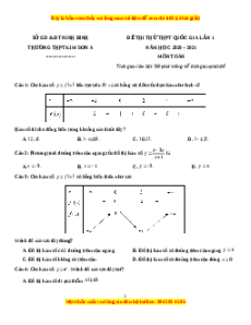 Đề thi thử Toán trường Kim Sơn A năm 2021