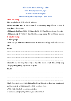 Đề cương Giữa kì 2 KHTN 6 Chân trời sáng tạo (song song)