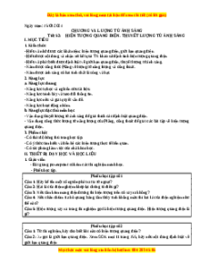 Giáo án Vật lí 12 Bài 30: Hiện tượng quang điện. Thuyết lượng tử ánh sáng