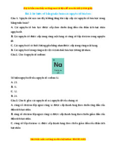Trắc nghiệm Sơ lược về bảng tuần hoàn các nguyên tố hóa học KHTN 7 Cánh diều
