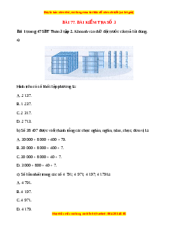VBT Toán lớp 3 Bài 77 (Cánh diều): Bài kiểm tra số 3