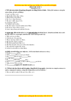 Bài tập Practices Tiếng Anh 7 bổ trợ nâng cao - Nguyễn Thị Chi