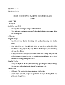 Giáo án Bài E5: Nhúng mã và tạo băng chuyền hình ảnh Tin học 12 Chân trời sáng tạo