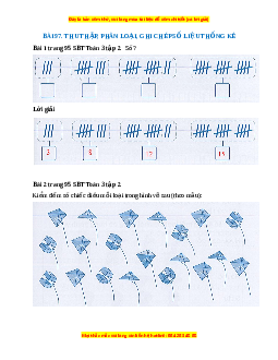 VBT Toán lớp 3 Bài 97 (Cánh diều): Thu thập, phân loại, ghi chép số liệu thống kê