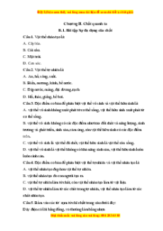 Trắc nghiệm Sự đa dạng của chất KHTN 6 Kết nối tri thức
