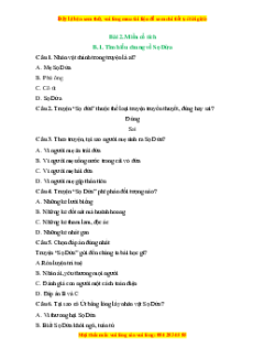 Trắc nghiệm Miền cổ tích Ngữ văn 6 Chân trời sáng tạo