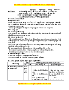 Giáo án Kiểm tra: Di chuyển vượt chướng ngại vật thấp, cao và phối hợp di chuyển vượt qua các trướng ngại vật khác nhau Gdtc 3 Cánh diều