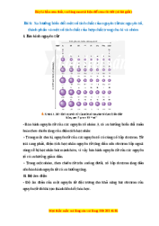 Lý thuyết Xu hướng biến đổi một số tính chất của nguyên tử các nguyên tố, thành phần và một số tính chất của hợp chất trong một chu kì và nhóm Hóa học 10 Chân trời sáng tạo