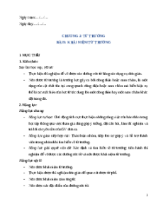 Giáo án Bài 9: Khái niệm từ trường Vật Lí 12 Chân trời sáng tạo