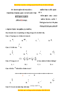Đề thi giữa kì 1 Toán 7 Cánh diều THCS Trí Đức - TP HCM