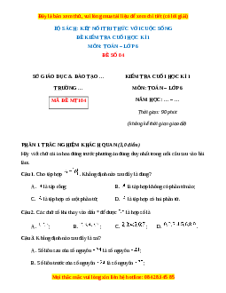 Đề thi cuối kì 1 Toán 6 Kết nối tri thức (Đề 4)