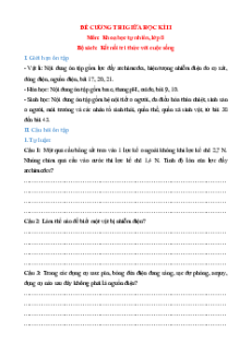 Đề cương ôn tập Giữa kì 2 Khoa học tự nhiên 8 Kết nối tri thức Cấu trúc mới