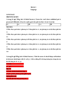 Bộ Trắc nghiệm Tiếng Anh 6 Global success (cả năm) có đáp án