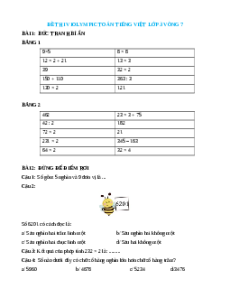 Đề thi Violympic Toán lớp 3 Vòng 7 có lời giải