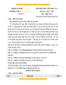 Đề thi cuối kì 1 Ngữ văn 9 - Đề 5