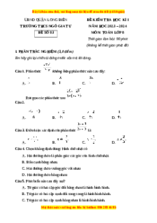 Đề thi cuối kì 1 Toán 8 Hà Nội trường THCS Ngô Gia Tự Đề 2