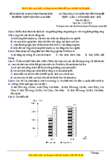 Đề thi thử Địa lí trường Chuyên Lam Sơn - Thanh Hóa năm 2023