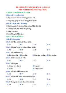 Đề cương ôn tập Cuối học kì 2 Toán lớp 1 Kết nối tri thức
