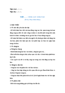 Giáo án Năng lực sáng tạo Ngữ Văn 12 Kết nối tri thức