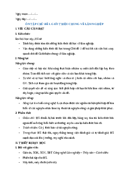 Giáo án Ôn tập chủ đề 1 Công nghệ Lâm nghiệp - Thủy sản 12 Cánh diều