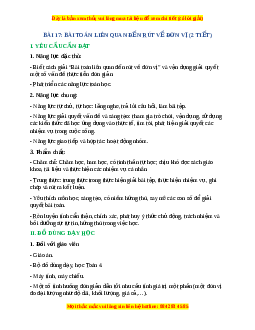 Giáo án Bài toán liên quan đến rút về đơn vị Toán lớp 4 Cánh diều