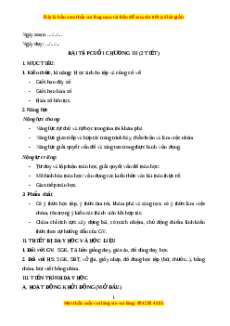 Giáo án Bài tập cuối chương 3 Toán 11 Chân trời sáng tạo