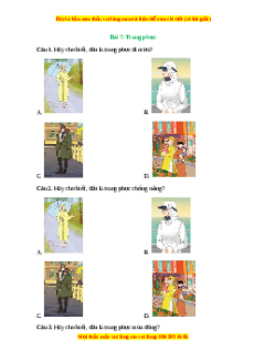 Trắc nghiệm Bài 7 Công nghệ 6 Chân trời sáng tạo: Trang phục