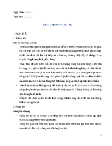 Giáo án Bài 2: Thang nhiệt độ Vật Lí 12 Chân trời sáng tạo