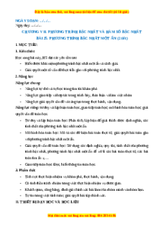 Giáo án Phương trình bậc nhất một ẩn Toán 8 Kết nối tri thức