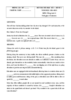 Bộ 5 đề thi cuối kì 2 Tiếng Anh 11 Bright có đáp án