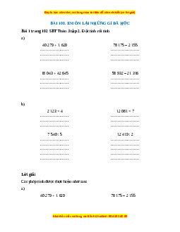 VBT Toán lớp 3 Bài 100 (Cánh diều): Em ôn lại những gì đã học