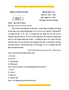 Đề thi giữa kì 1 Ngữ Văn lớp 7 Kết nối tri thức có đáp án (Đề 4)